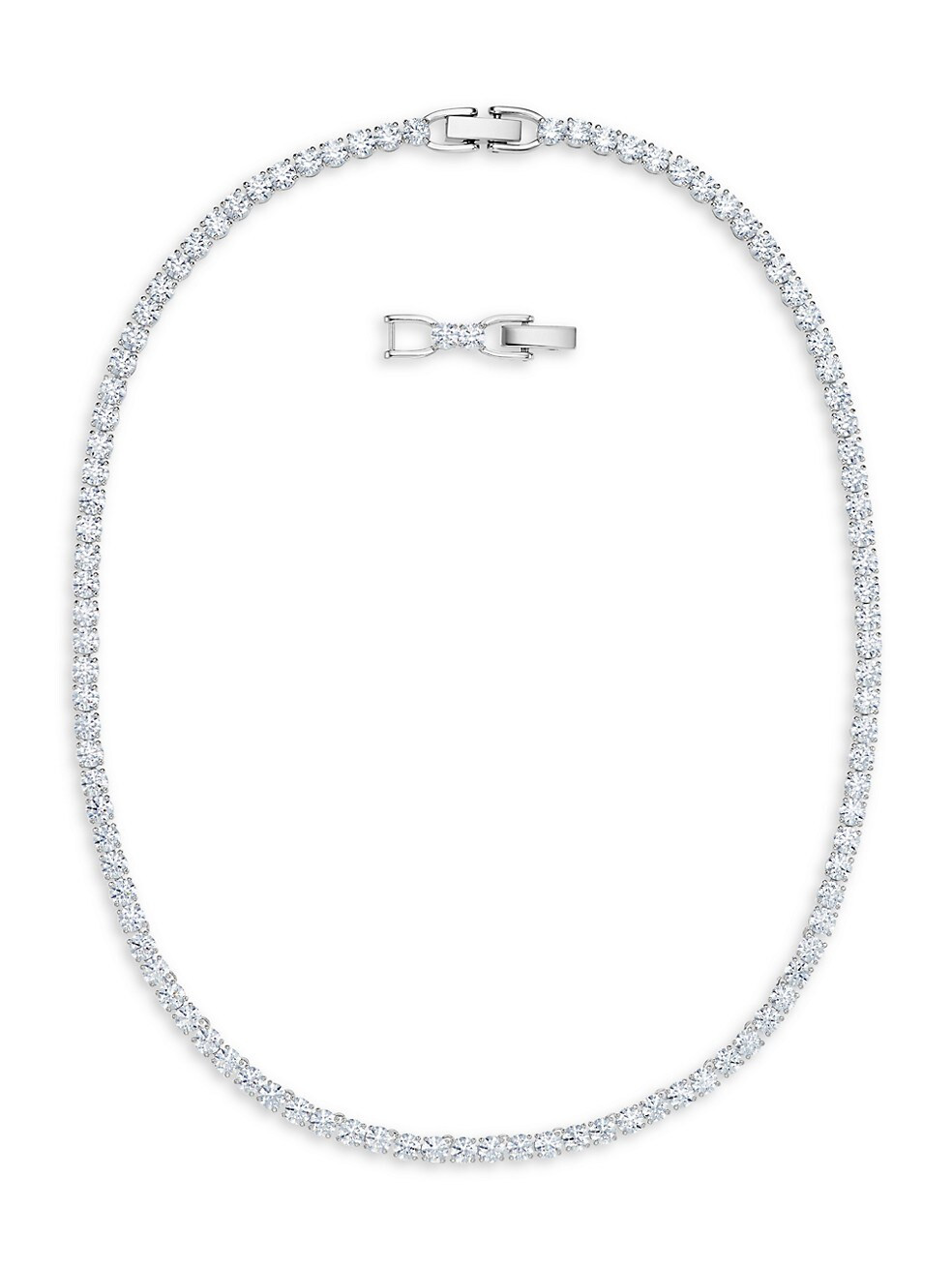Tennis Swarovski Crystal White Rhodium-Plated Deluxe Necklace | Saks Fifth Avenue (CA)