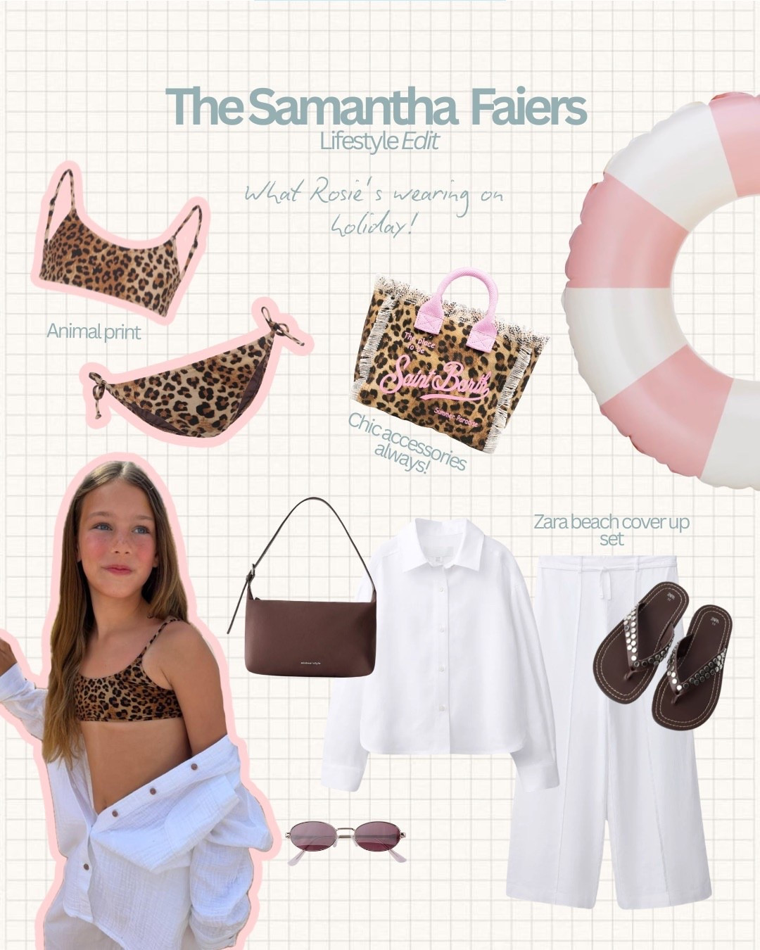 What Rosie’s wearing on holiday 🩷🐆

Her beach day swim set!

We paired the leopard print with this gorgeous little white set. I’ve linked the look below! ✨🤍