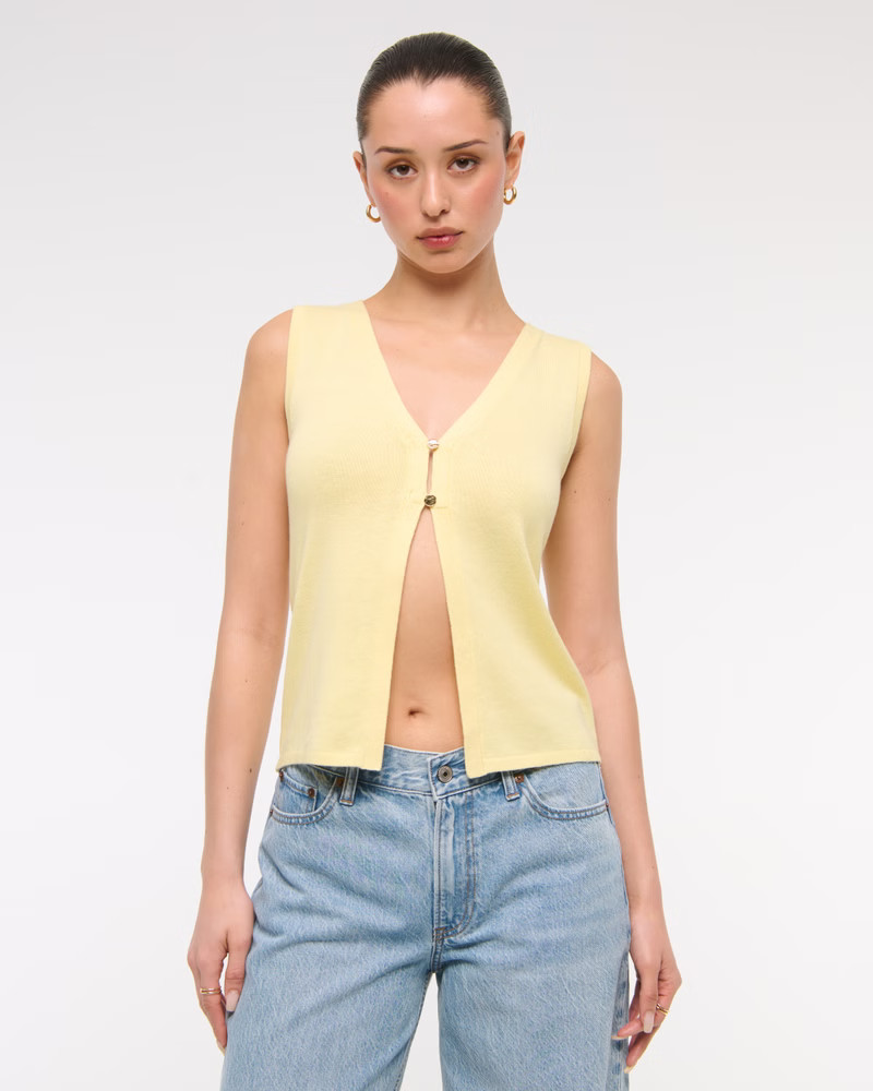 Tie-Front V-Neck Sweater Vest | Abercrombie & Fitch (US)