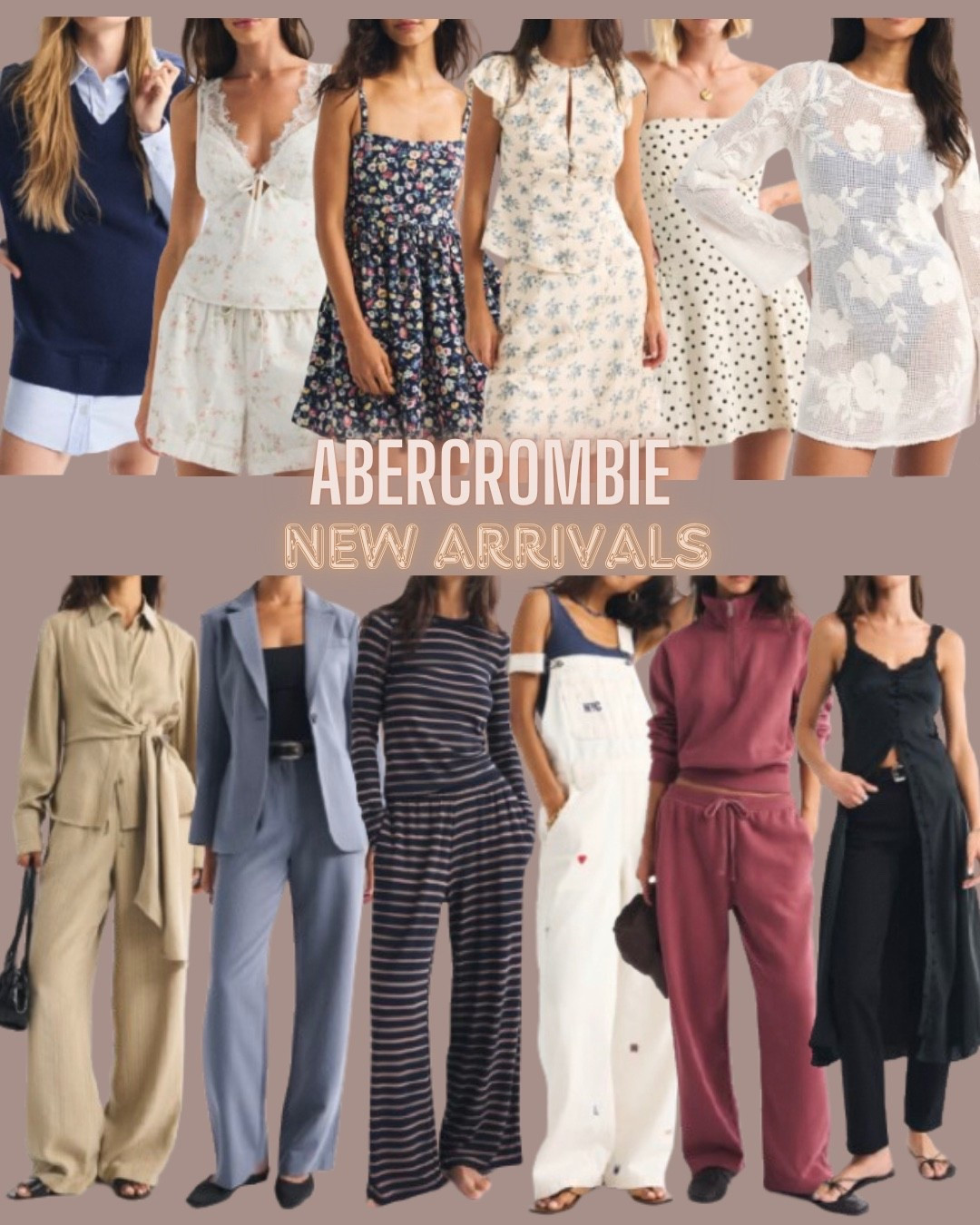 Abercrombie
Matching set
Workwear
Blazer set
Overalls
Swimsuit cover up
Resort wear
Mini dress
Pajama set
Lounge set