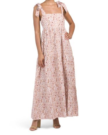 Linen Maxi Dress With Bow Straps | Casual Dresses  | Marshalls | Marshalls