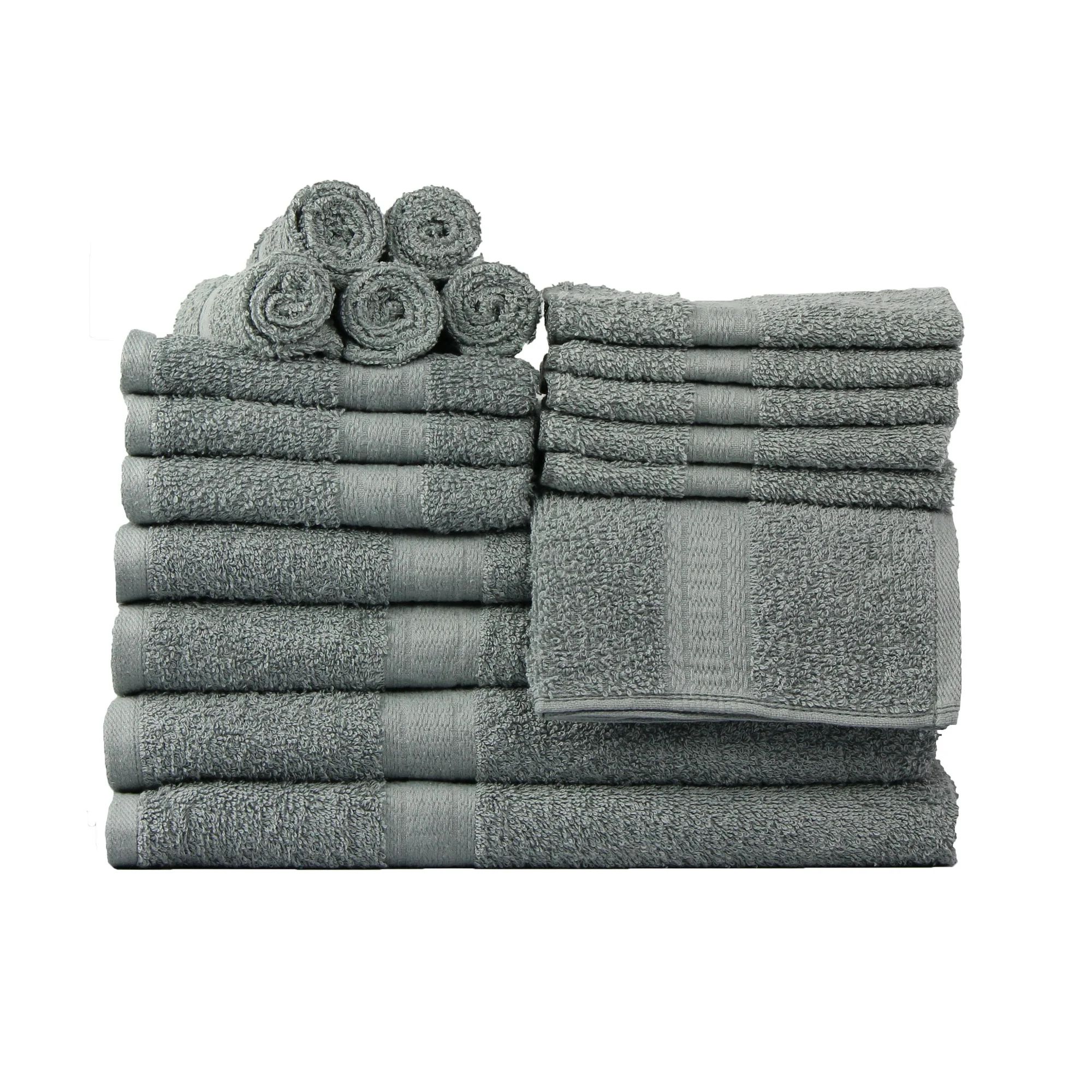 Mainstays Basic Solid 18-Piece Bath Towel Set Collection, School Grey | Walmart (US)