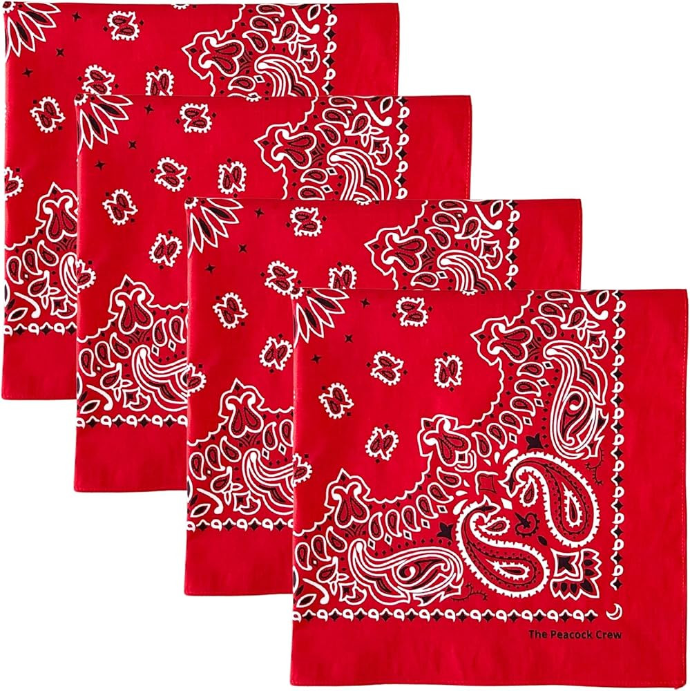 Premium Soft Cotton Bandanas Pack for Men and Women Paisley 22 x 22 inches | Amazon (US)