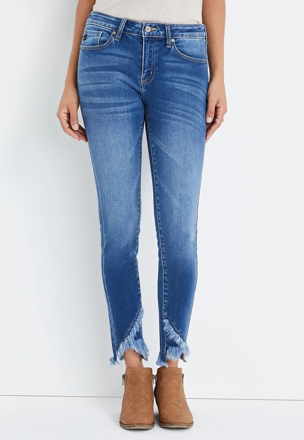 KanCan™ Skinny Mid Rise Frayed Hem Jean | Maurices