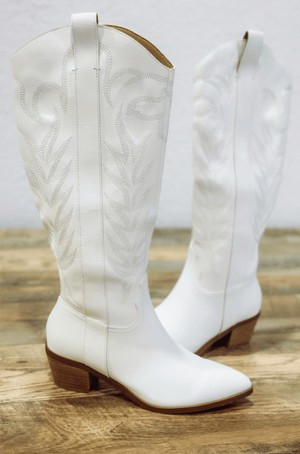 Hello Dolly Cowboy Boots - White | Hazel and Olive