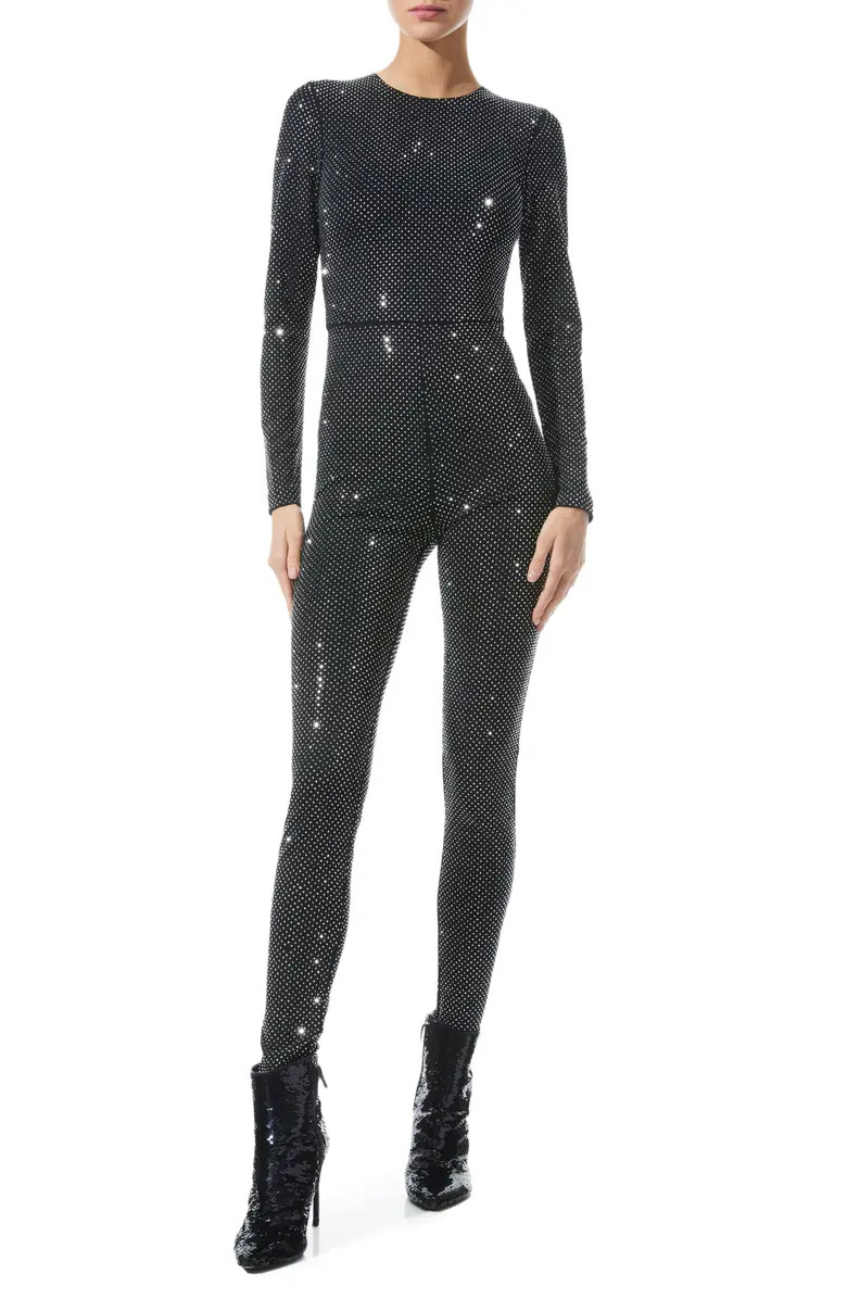 Alice + Olivia Freddie Beaded Long Sleeve Catsuit | Nordstrom | Nordstrom