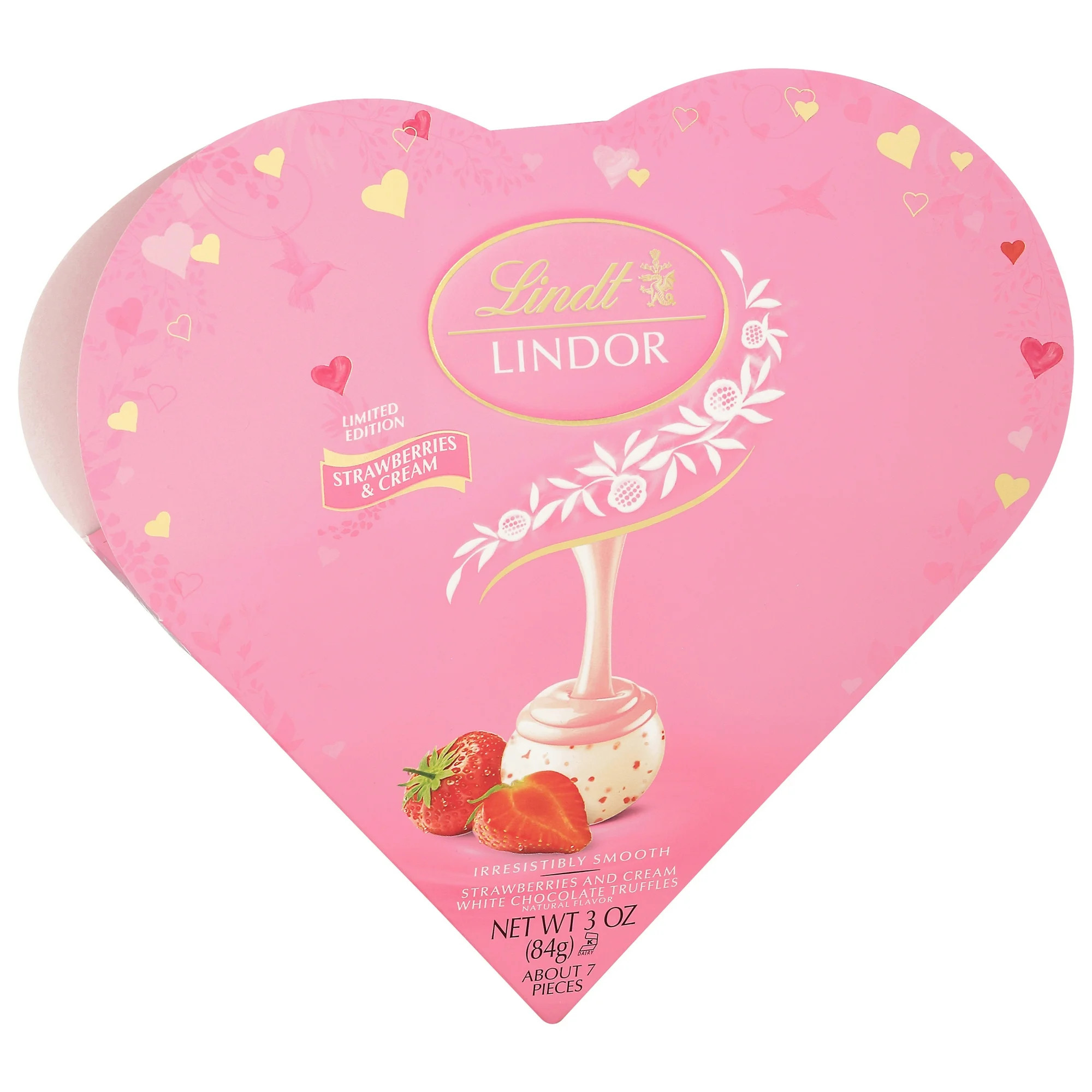 Lindt LINDOR Valentine's Strawberries and Cream White Chocolate Truffles Friend Heart, 3 oz. | Walmart (US)