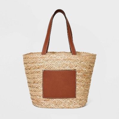 Straw Basket Tote Handbag - Universal Thread™ Natural : Target | Target