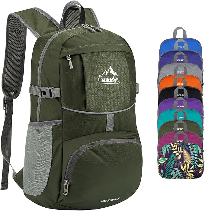 WATERFLY Small Lightweight Packable Hiking Backpack Foldable Travel Daypack | 25L day pack, Water... | Amazon (US)