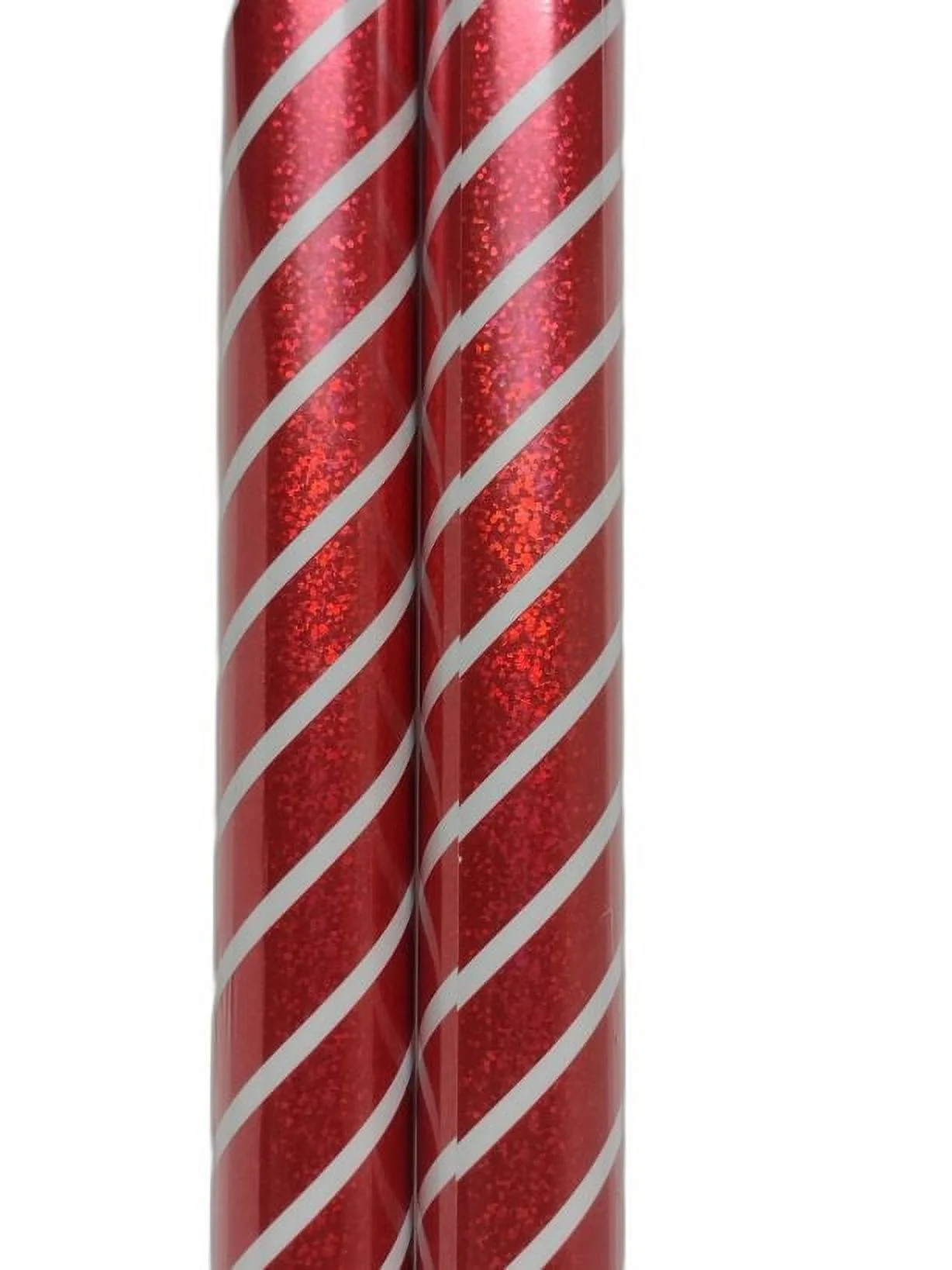 Christmas Red & White Metallized Wrapping Paper - 2 Rolls (12 sq. ft. each) Total 24 sq. ft. | Walmart (US)