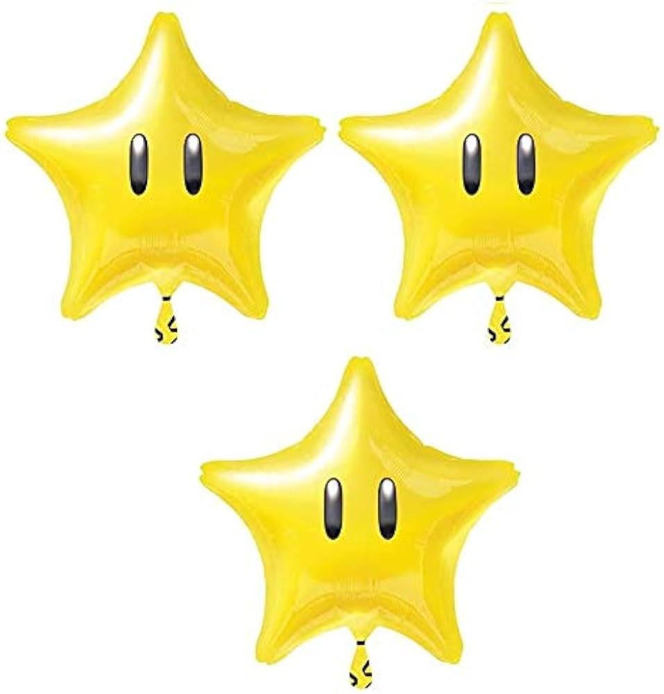 Anagram 18" Super Mario Star Birthday Party Decoration Supply Mylar Foil Helium Balloon | Amazon (US)