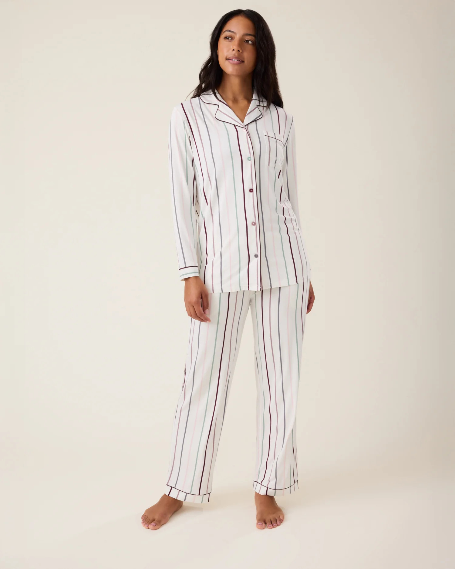 Clea Bamboo Long Sleeve Pajama Set | Classic Stripe - Kindred Bravely | Kindred Bravely