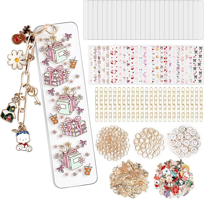 400 Pcs Bow Acrylic Bookmark Blanks(2mm) Thicken 24 DIY Bookmark Making 26 Bow UV DTF Sticker 126... | Amazon (US)