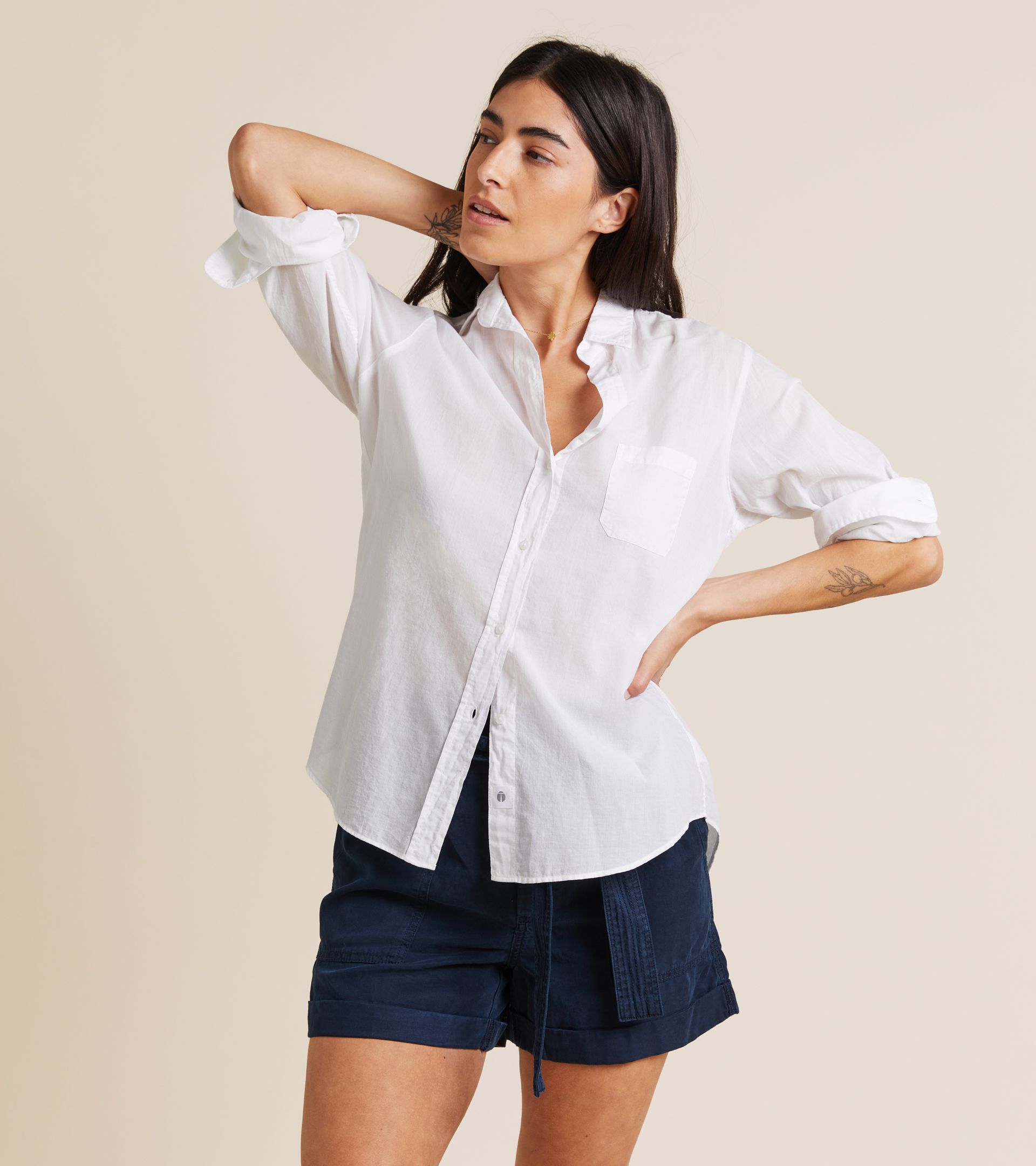 The Hero Button-Up Shirt Classic White, Tissue Cotton | Grayson