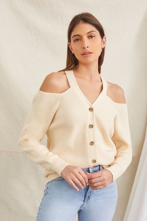Open-Shoulder Buttoned Sweater | Forever 21 (US)