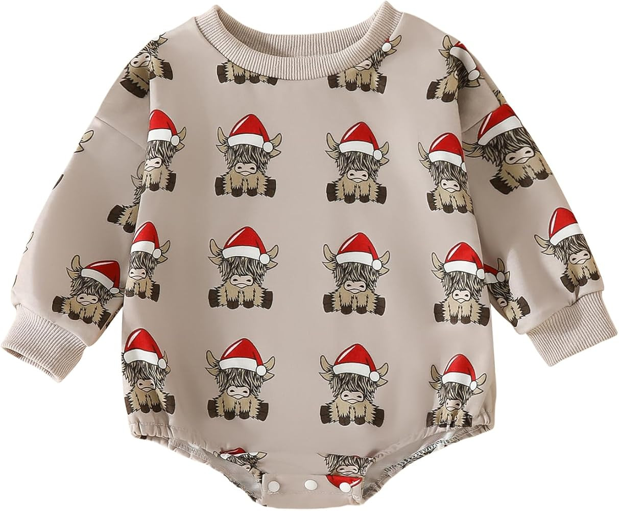Ayalinggo Baby Girl Boy Christmas Outfit My First Christmas Sweater Sweatshirt Shirt Bubble Rompe... | Amazon (US)