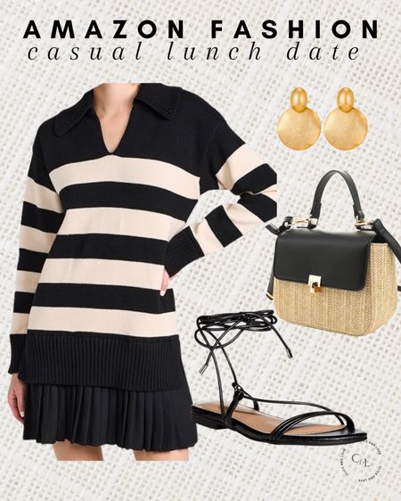 Amazon causal outfit inspiration 🖤 own and love these sandals. They go with so much! 

Sweater, stripe sweater, jewelry, earrings, gold jewelry, purse, cross body bag, sandals, lunch date, casual fashion, Womens fashion, fashion, fashion finds, outfit, outfit inspiration, clothing, budget friendly fashion, summer fashion, spring fashion, wardrobe, fashion accessories, Amazon, Amazon fashion, Amazon must haves, Amazon finds, amazon favorites, Amazon essentials #amazon #amazonfashion



#LTKfindsunder50 #LTKmidsize #LTKstyletip