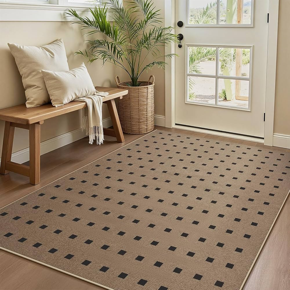 3x5 Jute Area Rug Machine Washable Modern Woven Entryway Patio Farmhouse Rug Indoor Outdoor Throw... | Amazon (US)