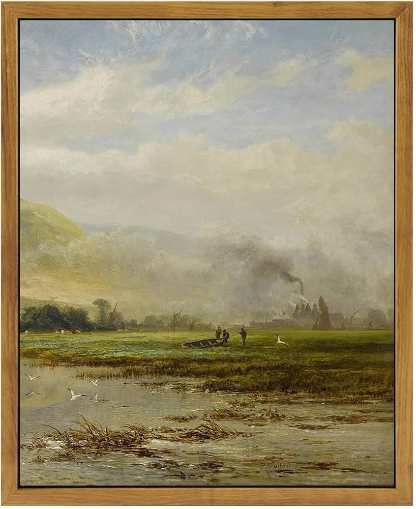 WITCOLOR Framed Canvas Wall Art, 8×10in Vintage Wall Art Decor for Living Room Nature Landscape ... | Amazon (US)