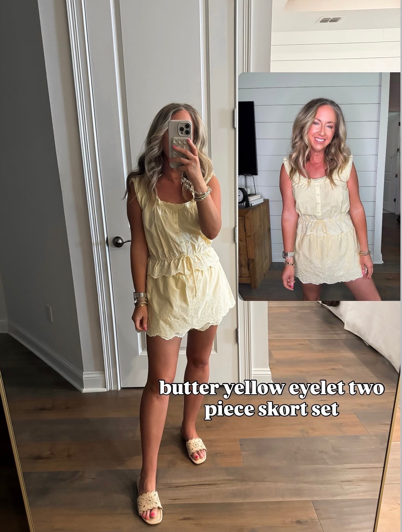 Target fashion target finds butter yellow eyelet two piece set skort is size medium tank is small. Spring fashion 