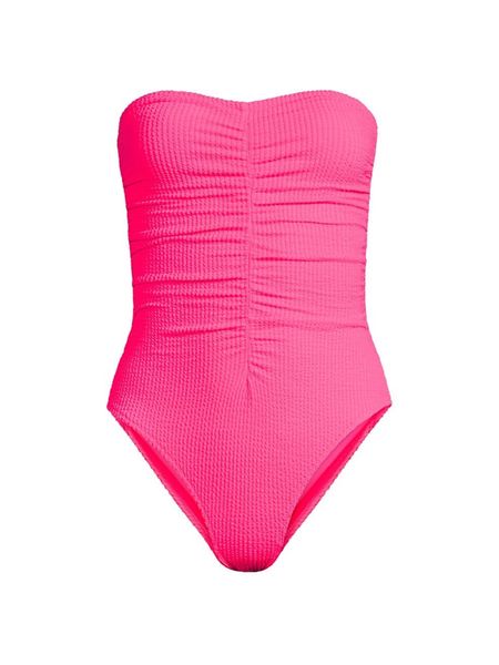 2023 swimsuits and bikinis #resortwear #pinkswimsuit #straplessswimsuit