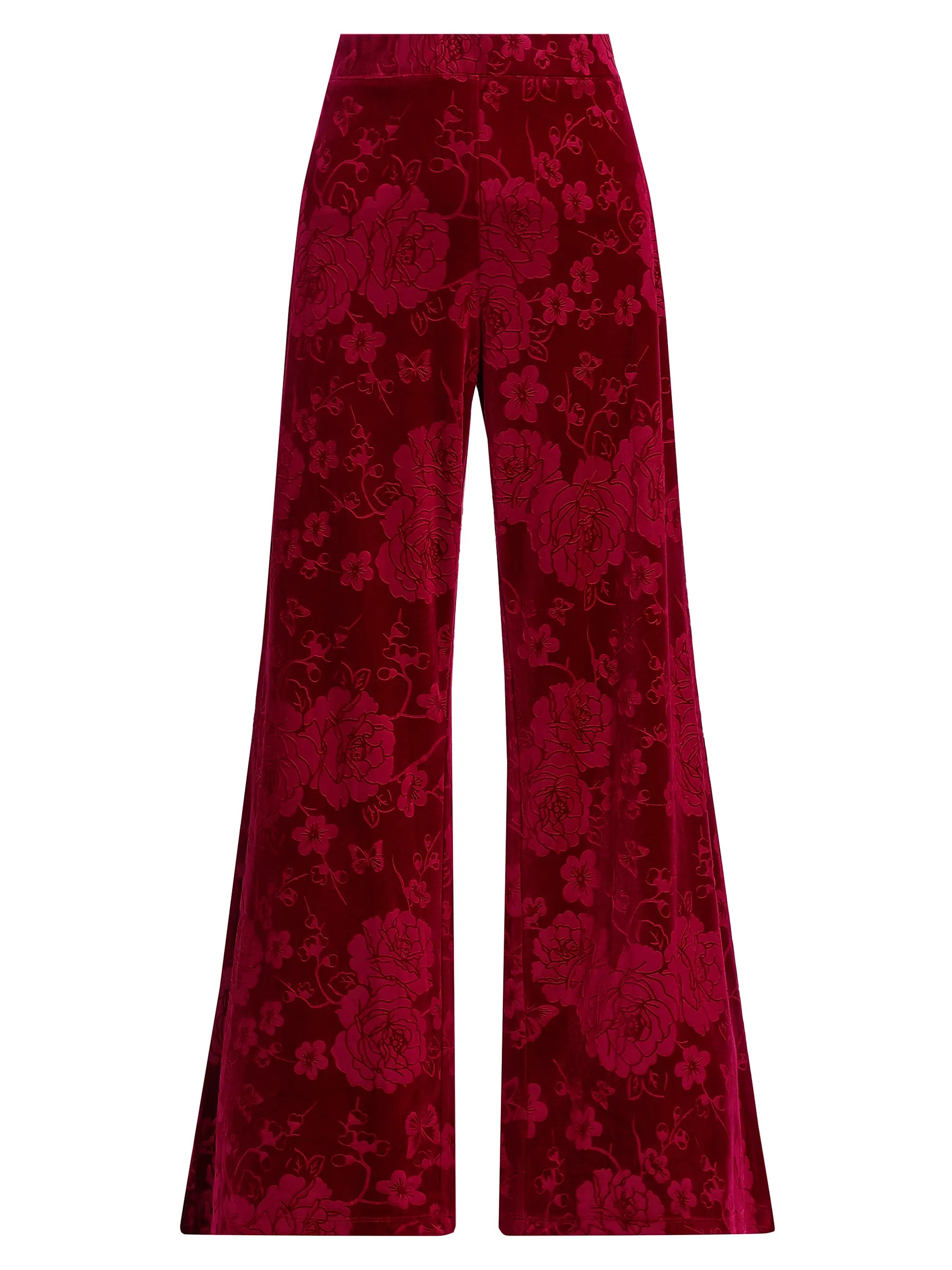Embossed Stretch Velvet Wide-Leg Pants | Saks Fifth Avenue