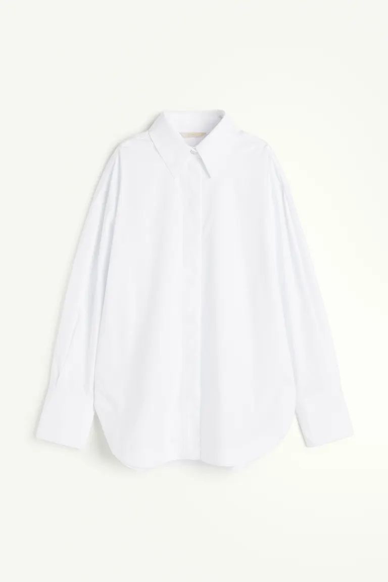 Oversized Shirt - White - Ladies | H&M US | H&M (US + CA)