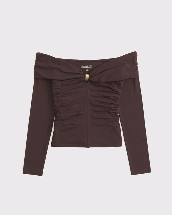 Off-The-Shoulder Hardware Top | Abercrombie & Fitch (US)