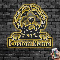Custom Goldendoodle Metal Led Sign Personalized Dog Room Decor | Etsy (US)