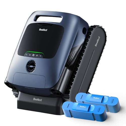 Beatbot AquaSense Pro Pool Robot Vacuum, 5-in-1 Cleaning with 2*Clarifying Agent Kits, Smart Surface Parking, Clarifies & Skims Water, Ideal for Inground Pools up to 3,299 Sq.ft - Navy Blue | Amazon (US)