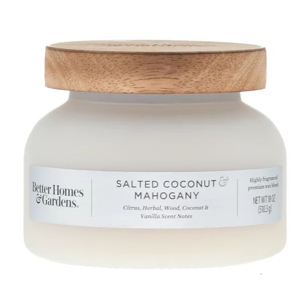 Better Homes & Gardens White Salted Coconut & Mahogany 18oz Scented 2-wick Candle | Walmart (US)