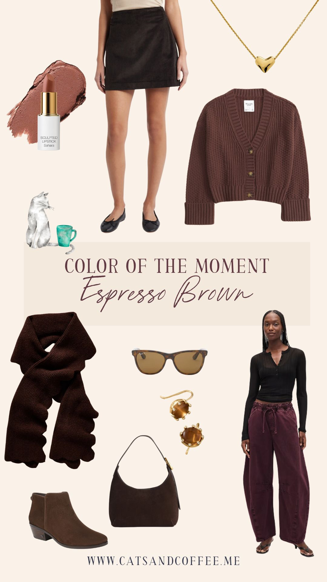 Espresso brown is the color of the moment — warm, flattering, and surprisingly easy to wear! I’m loving it for fall outfit ideas, from cozy cardigans to suede boots and simple accessories. It’s such a timeless shade that pairs beautifully with gold jewelry, cream, and soft neutrals. 

 #LTKHoliday #LTKSeasonal #LTKStyleTip