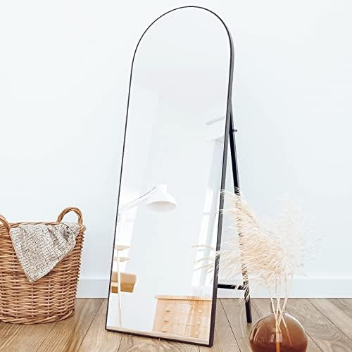 Black Arched Full Length Mirror, 64"x21" Black Arched Standing Mirror, Full Length Mirror with St... | Amazon (US)