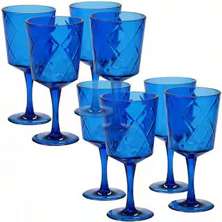 Certified International 8-Piece 13 oz. Cobalt Blue Acrylic Goblet Glass 20423Set/8 - The Home Dep... | The Home Depot