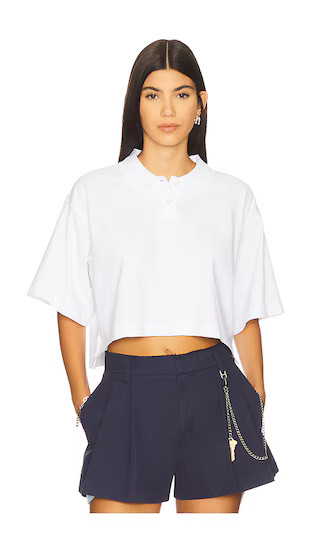 Cropped Polo T-shirt in Vintage White | Revolve Clothing (Global)