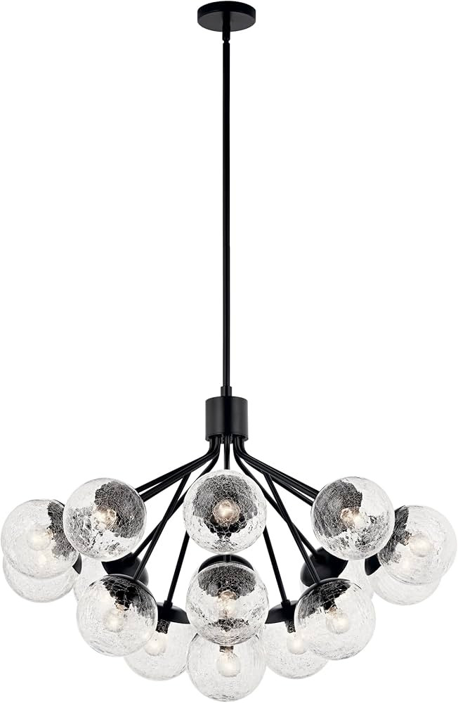 KICHLER Silvarious 16-Light Convertible Chandelier, Soft Modern Light with Clear Crackled Glass i... | Amazon (US)