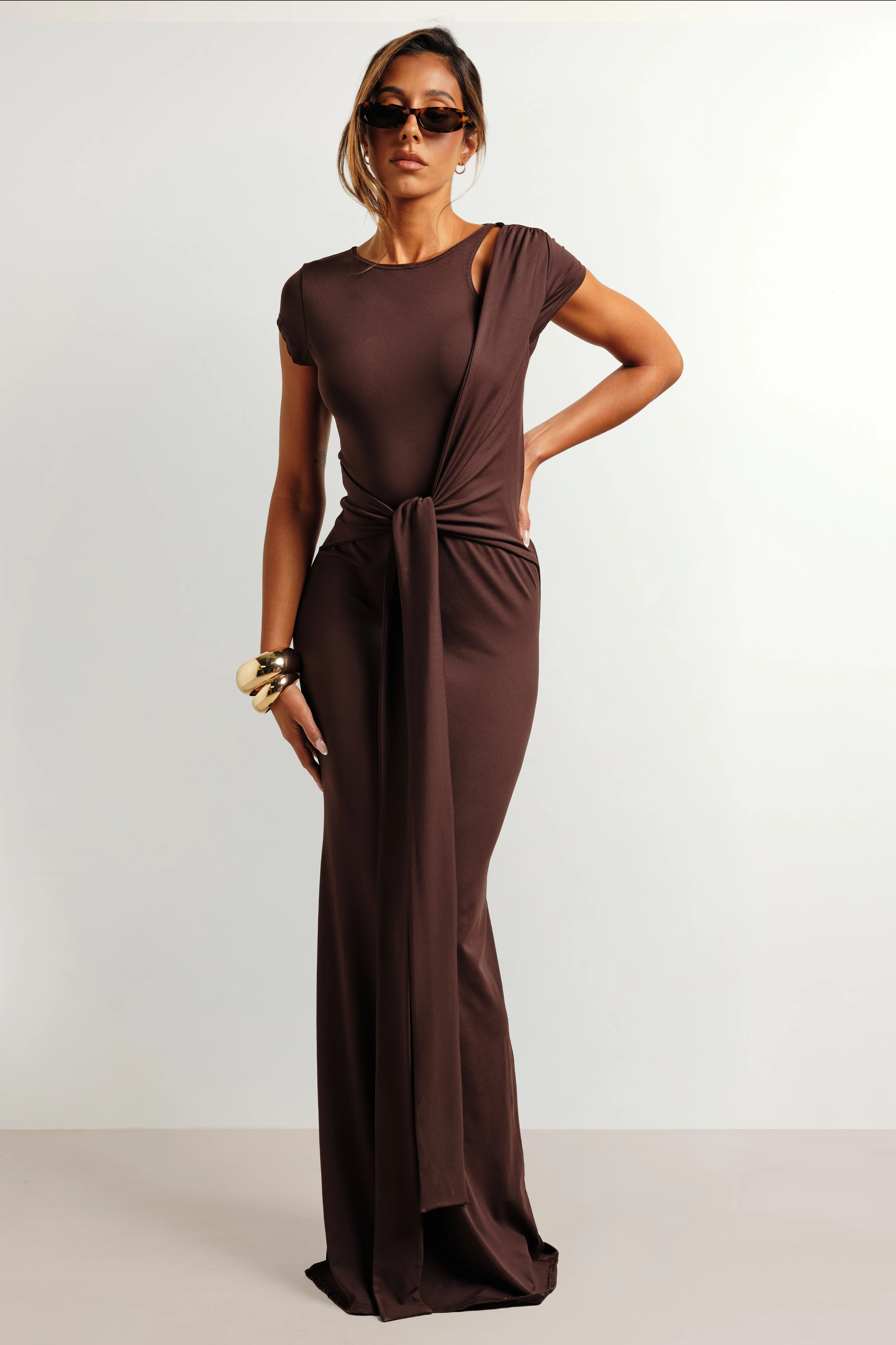 Super Soft Tie Waist Detail Maxi Dress | Boohoo.com (UK & IE)