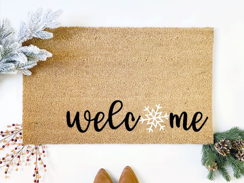 Welcome Snowflake Holiday Doormat, Funny Christmas Welcome Mat, Christmas Decor, Winter Decor, Fr... | Etsy (US)