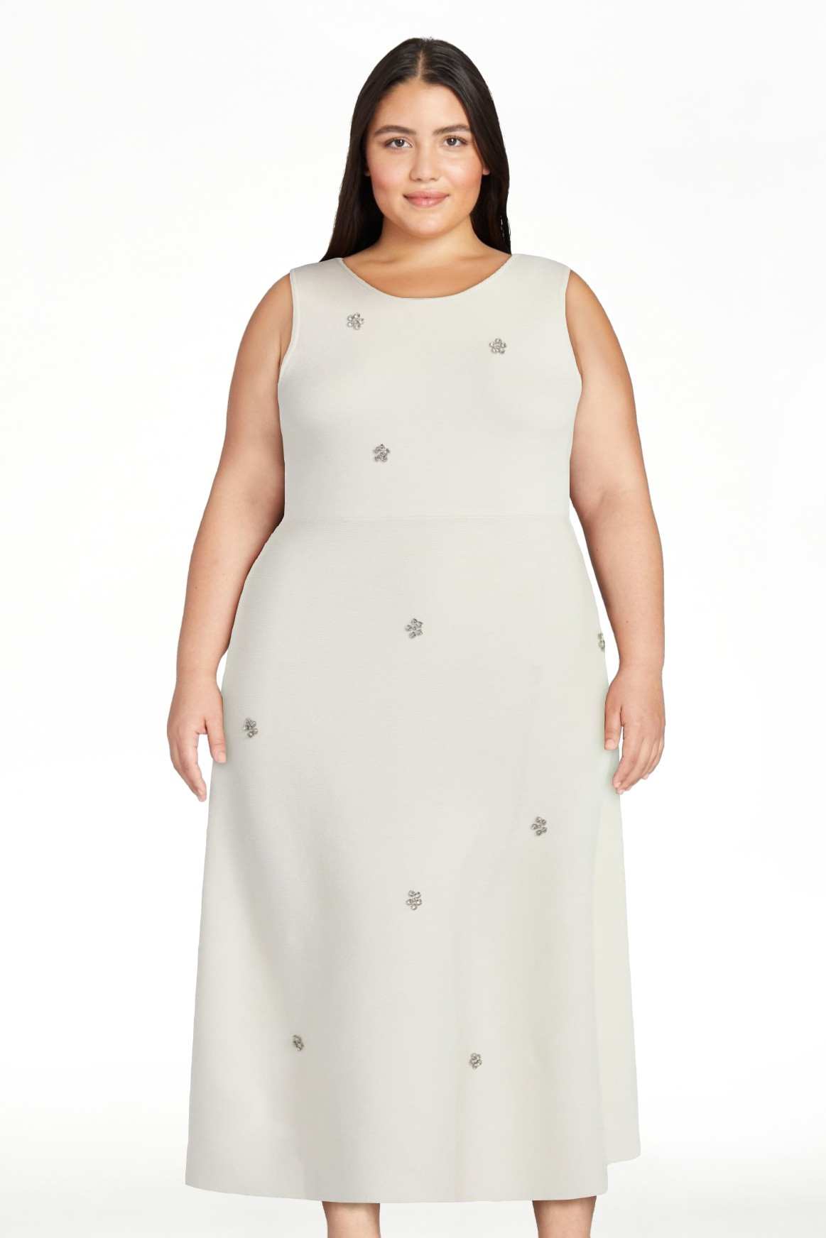 Free Assembly Women's and Women's Plus Beaded Sleeveless Midi Sweater Dress, Sizes, XS-4X | Walmart (US)