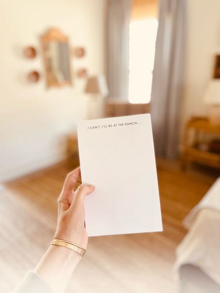 One of my good friends gave me this notepad when we first started coming to the ranch and it’s one of my favorite desk accessories to jot down my thoughts and big ideas💡

#LTKhome #LTKGiftGuide #LTKHoliday