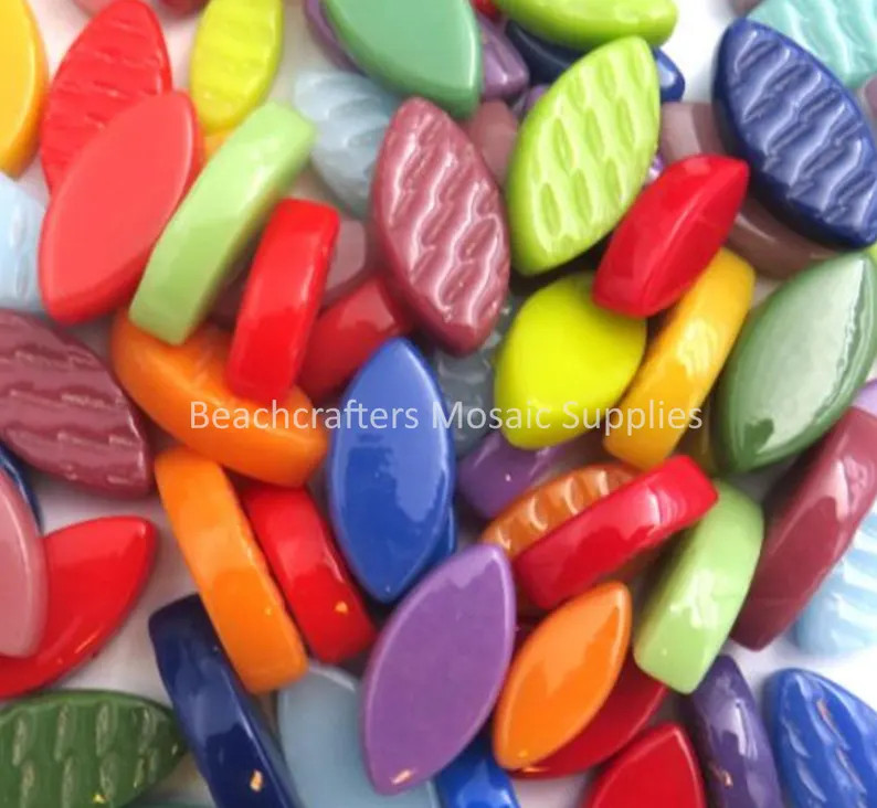 Glass Petals - Bright Mix of Glass Mosaic Tile Pieces - 50 Tiles - Mixed Glossy and Iridized Colo... | Etsy (US)