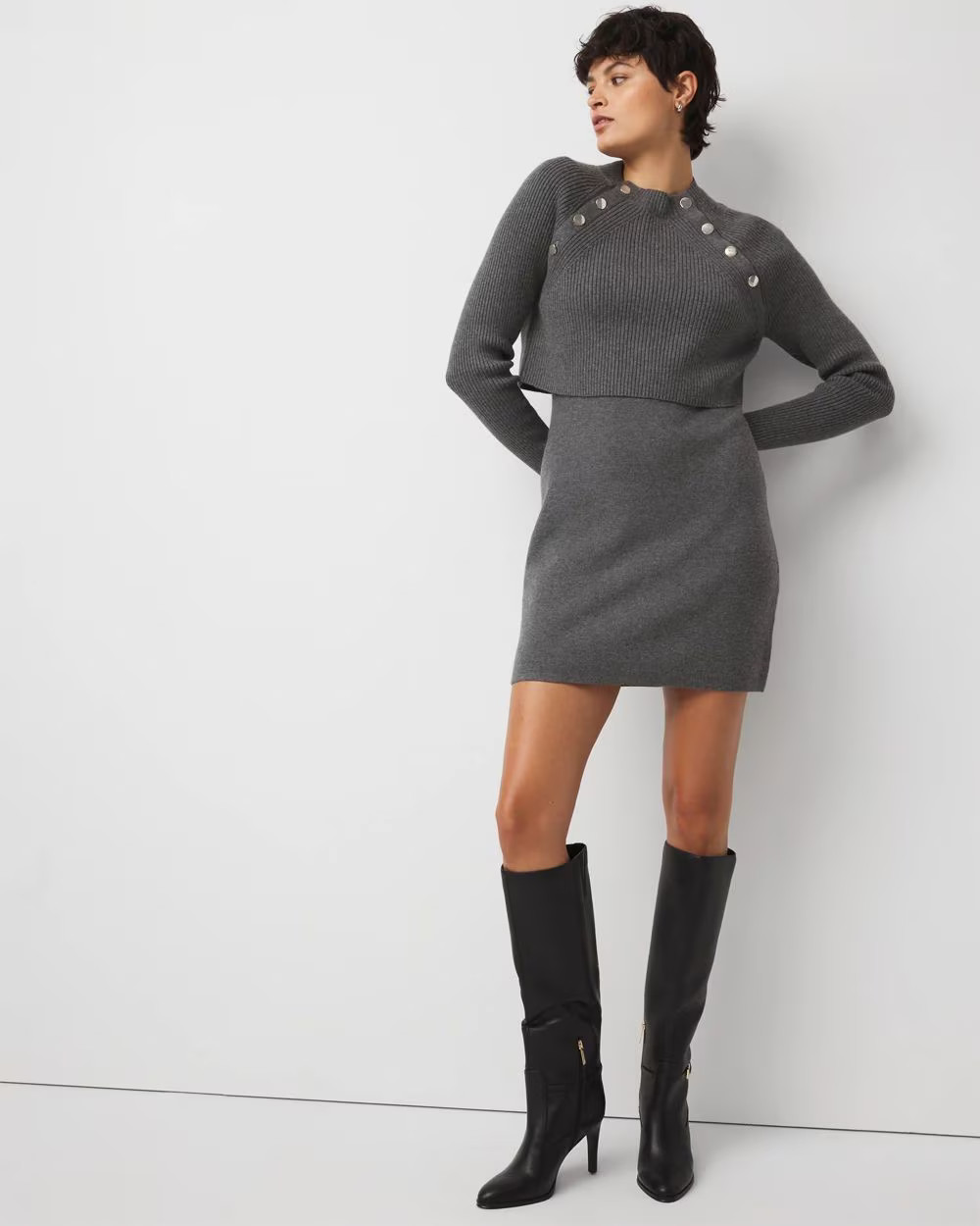 Convertible Sweater Mini Dress | White House Black Market