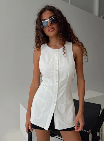 Mystick Vest Top White | Princess Polly US