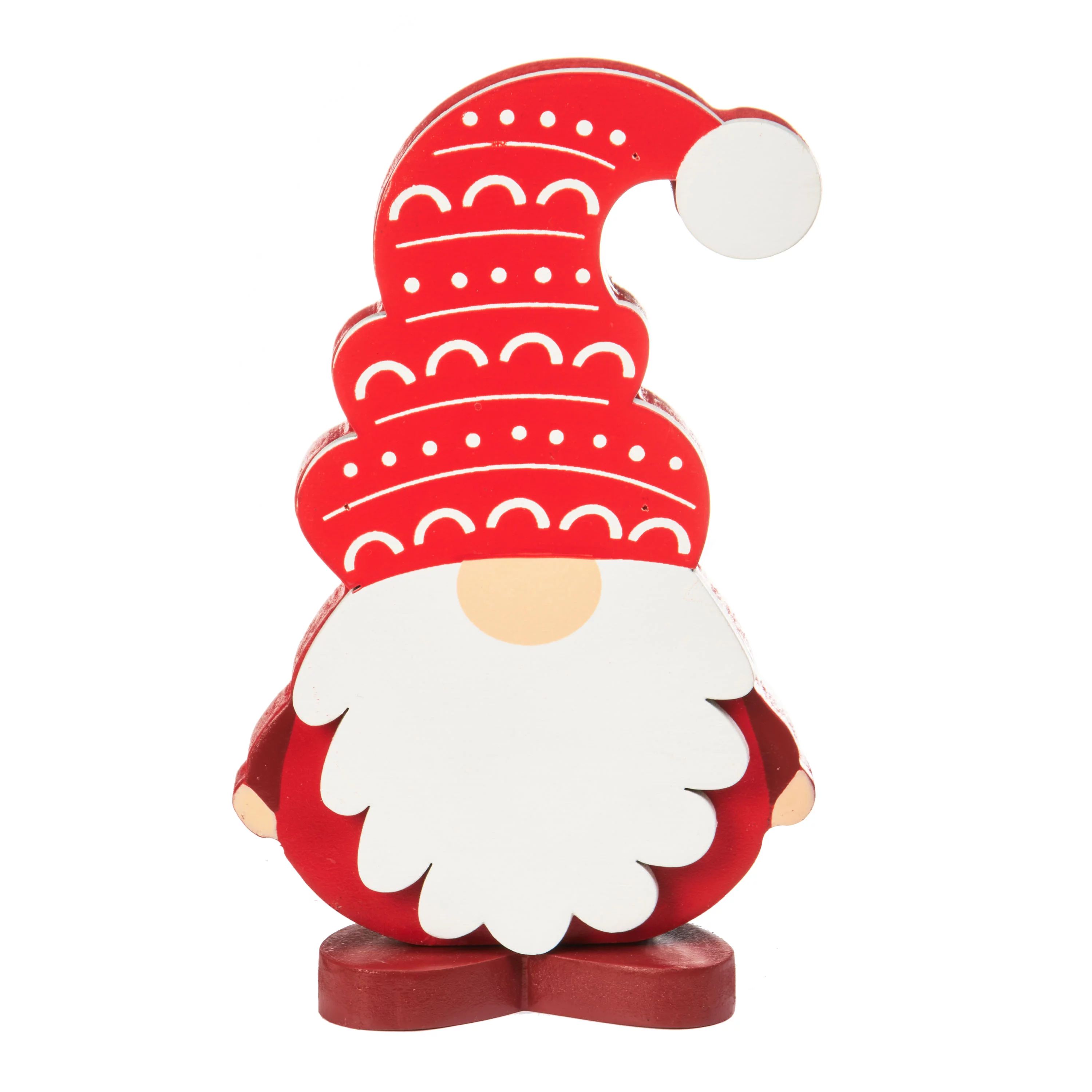 Holiday Time Tabletop Decor, Wooden Gnome, Red and White - Walmart.com | Walmart (US)