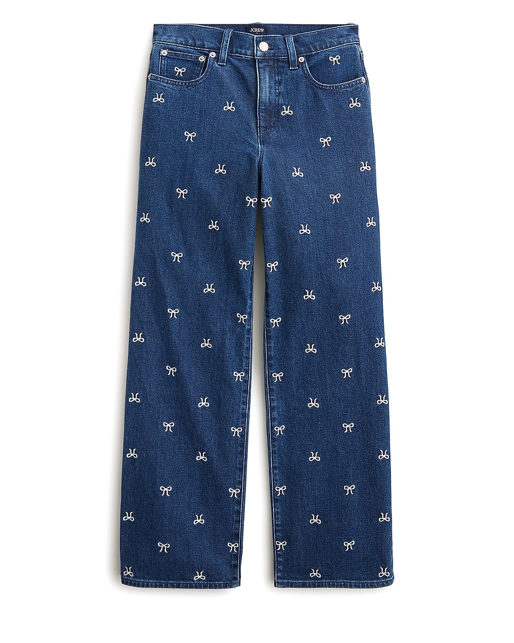 4.8(4 REVIEWS)Bow-embroidered slim wide-leg jean in all-day stretchComparable value:$158.00Your p... | J.Crew Factory