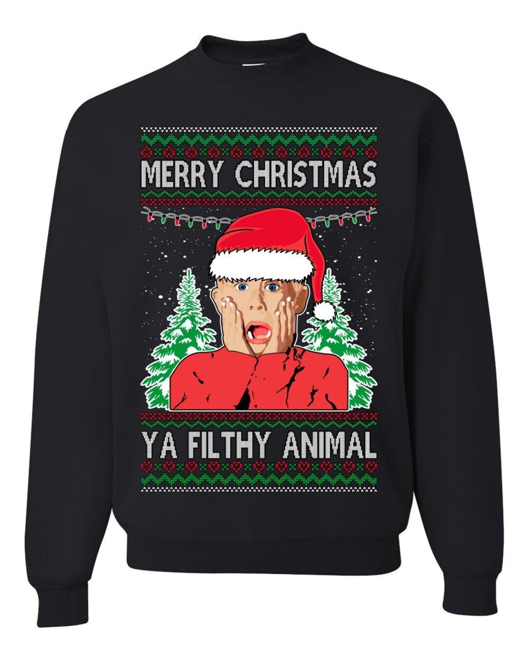 Ugly Christmas Sweater, Kevin Merry Christmas Ya Filthy Animal Movie Ugly Christmas Sweater, Filt... | Etsy (US)