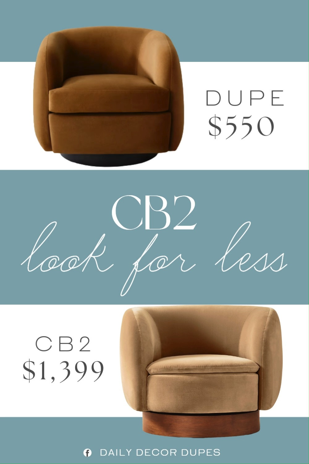 Inspired by CB2 Velvet Swivel Chair. Modern Swivel Lounge Chair. Upholstered Accent Chair. Contemporary Velvet Armchair. Velvet Swivel Accent Chair. Modern Living Room Chair. Statement Lounge Chair. Chic Accent Chair. Minimalist Lounge Chair. 

Home more affordable option find copy cat similar look for less budget friendly affordable cheap cheaper beautiful pretty. Clearance sale coupon code discount code promo code luxury lookalike look a like Inspo inspiration inspired by idea ideas Love like these? I share multiple every day in my FB group.
#cb2inspired #swivelchair #velvetchair #loungechair #accentchair #livingroominspo #furniturefinds #comfyseating #statementchair 

 #LTKHome