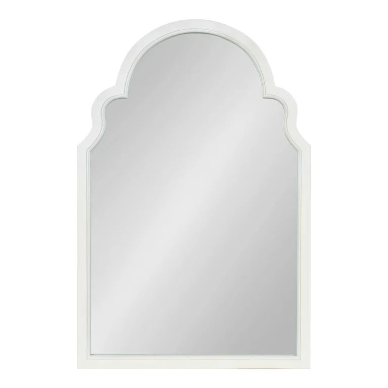 Kate and Laurel Hogan Farmhouse Arched Wall Mirror, 24 x 36, White, Vintage Moroccan Mirror with ... | Walmart (US)
