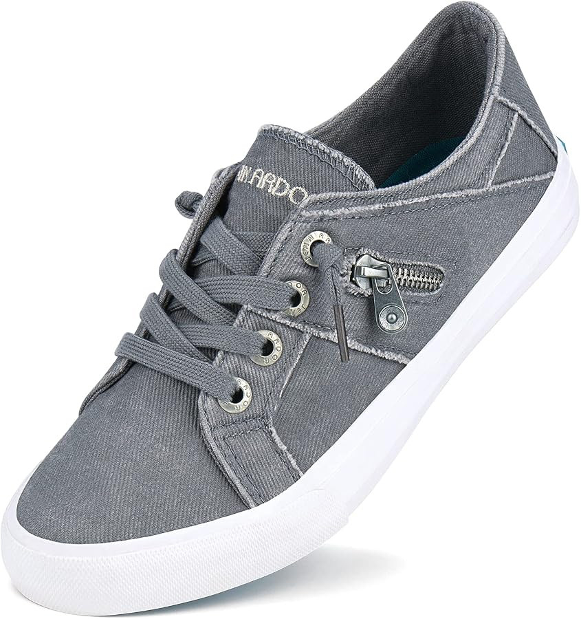 JENN ARDOR Women Sneakers Low Top Slip On Fashion Shoes Lace up Canvas Flats Walking Running Shoe... | Amazon (US)