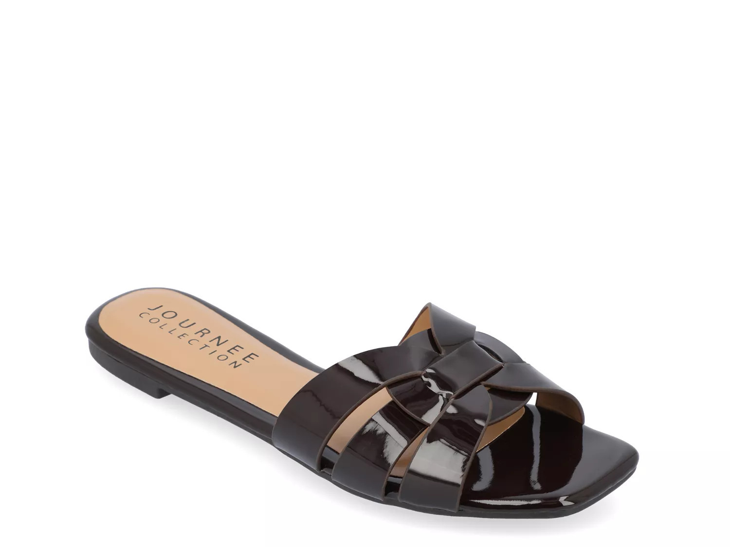 Journee Collection Wide Width Arrina Slide Sandal | Women's | Dark Brown | Size 8.5 | Sandals | DSW